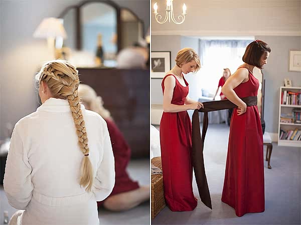 bridesmates getting ready at bearsden house