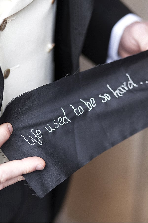 hand crafted wedding detail groom
