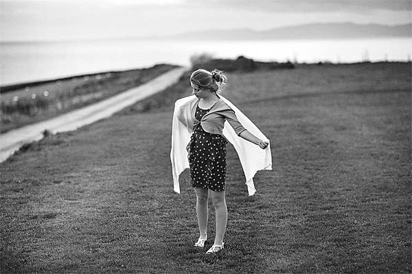 girl outside crear wedding venue