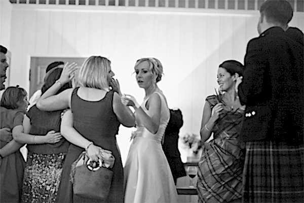 wedding guests with bride