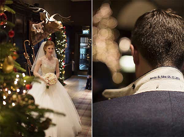 christmas decorations at cameron house wedding
