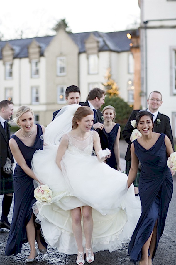 cameron house wedding photos bridal party candid shot 
