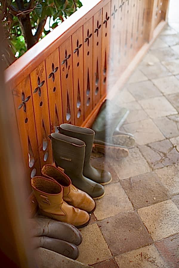 wellies at the the lodge on loch goil scotland
