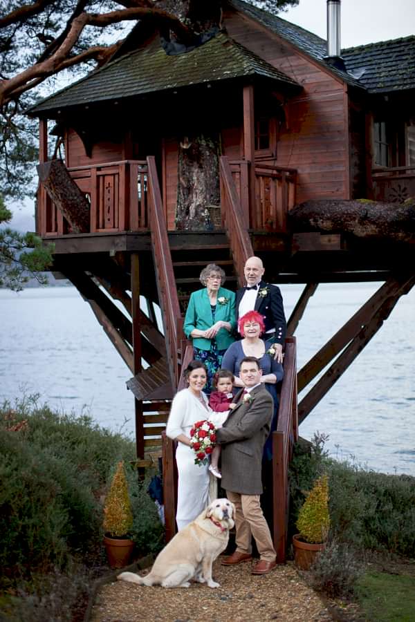 family group shot at wedding