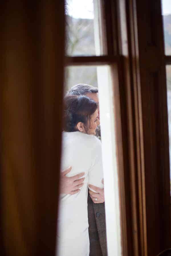 newlyweds embraced