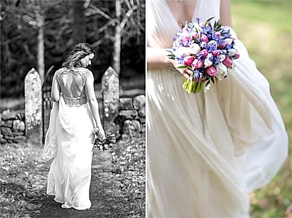 wedding photos Blairquhan Castle flowers and back of the dress