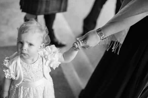 little girl at a wedding in ayrshire
