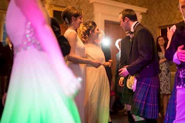 guests dancing at a wedding at Blairquhan Castle
