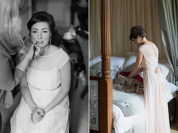 bridesmate having her makeup done