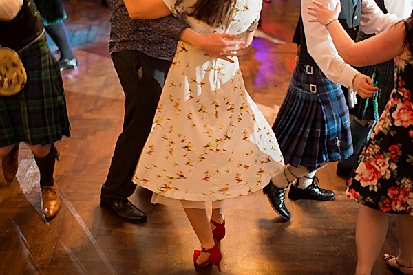 guests dancing at a scottish wedding