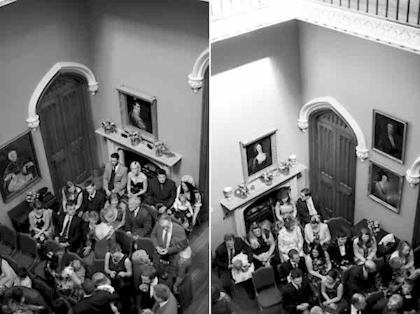 wedding guests seated for ceremoyn at Blairquhan Castle