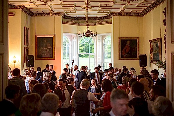 Oxenfoord Castle Wedding photos guests dancing 