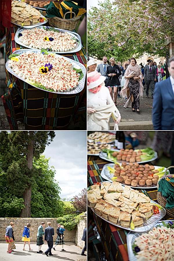 diy wedding canpies and guests walking