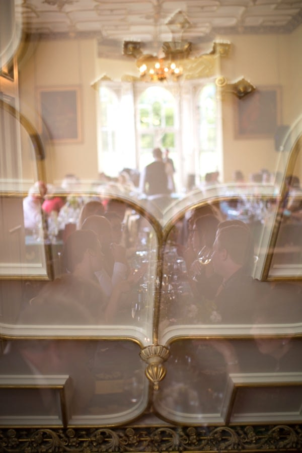 collage image of wedding guests  and interior details oxenford scottish castle