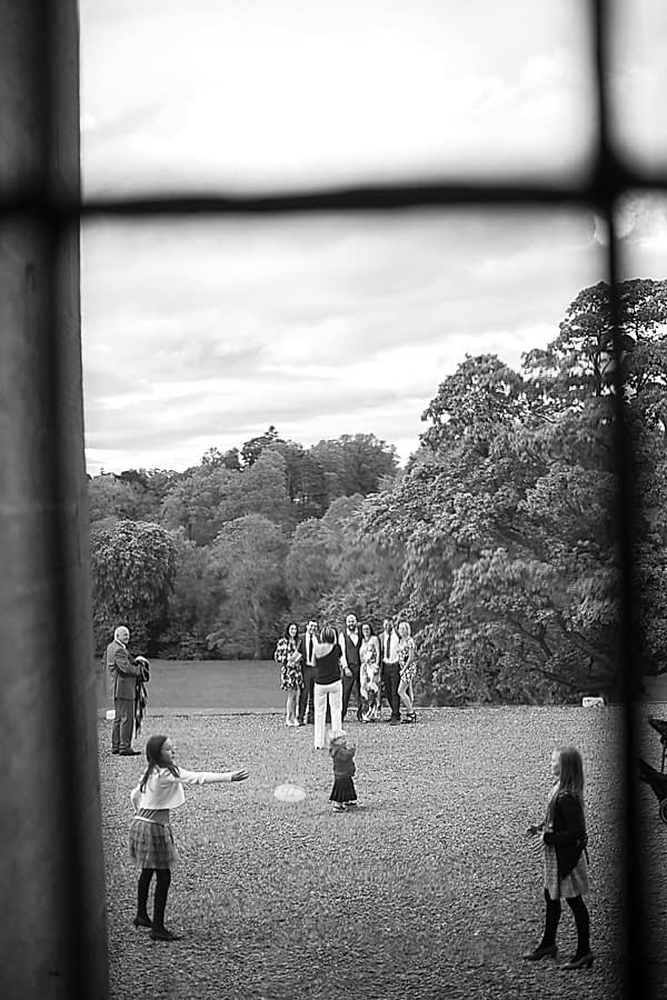 guests and kids playing outside oxenford castle