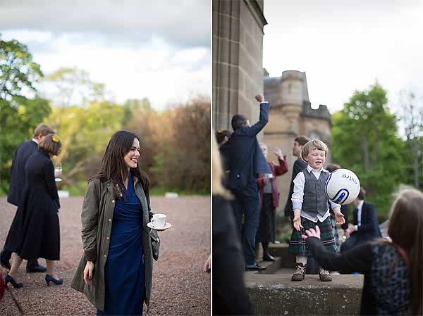 tea oudoors at oxenford castle wedding