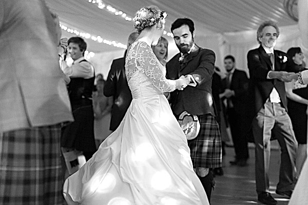 newlyweds dancing hard