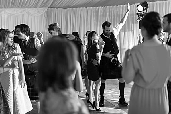 guest dancing during wedding 