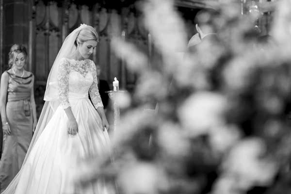 bride looking down 