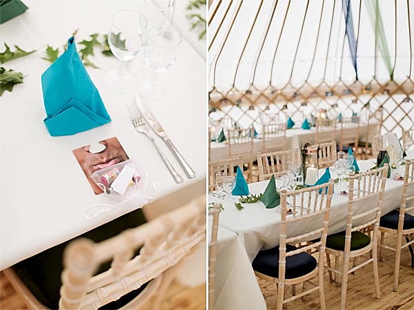 table details and inside wedding tipi tent