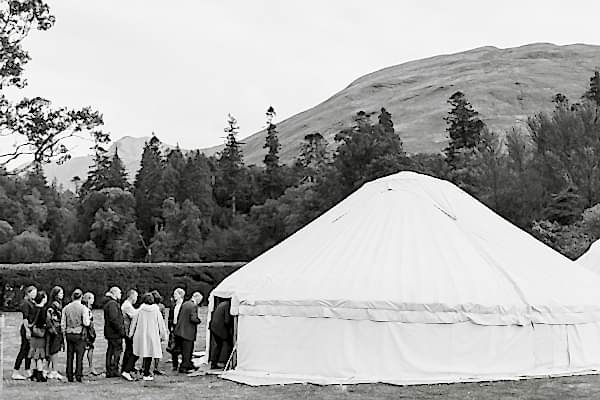 tipi tent at ardkinglas estate during wedding