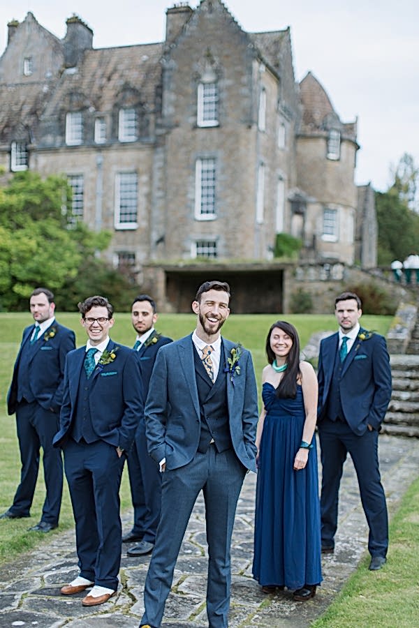 grooms party standing at ardkinglas