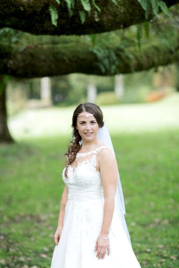 bride portriat looking directly at photographer, glasgow scotland
