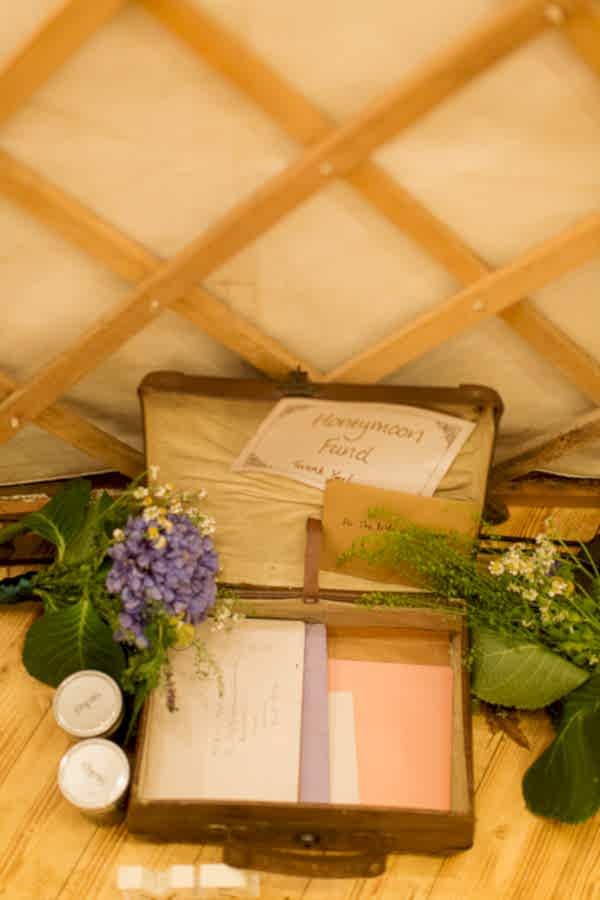 honey moon fund suitcase wedding details DIY