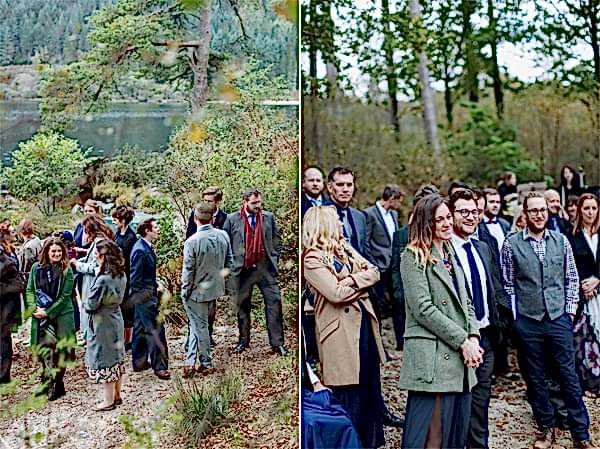 weddign guests from london on a ceremony on loch eck in scotland