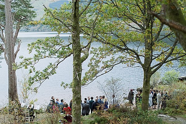 outdoor ceremony set up in scotland with view