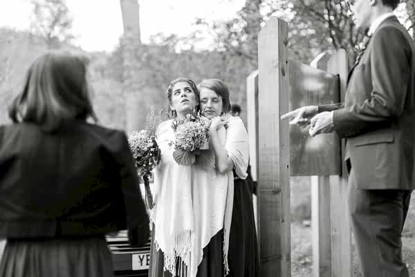bridesmates huging