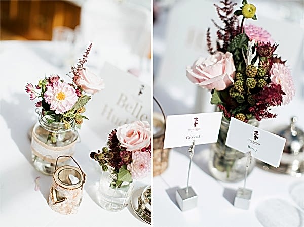 table decorations at the lodge on loch goil conservatory