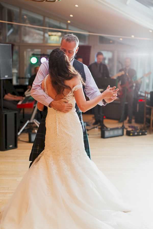 bride and groom first dance at the lodge on loch goil