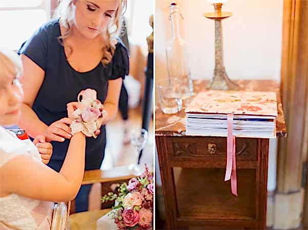 flower hand pieces and wedding scrapbook