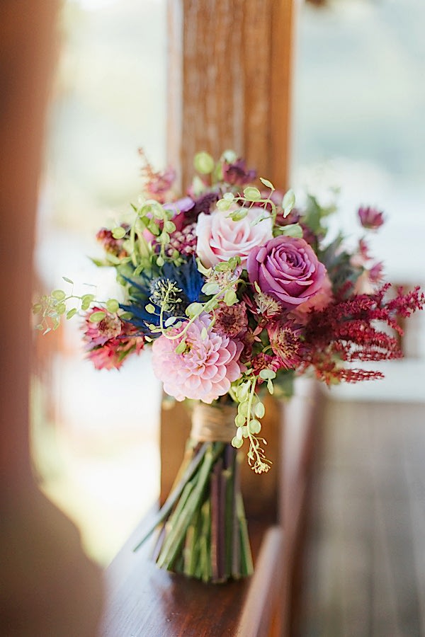 flower bouquet on balcony