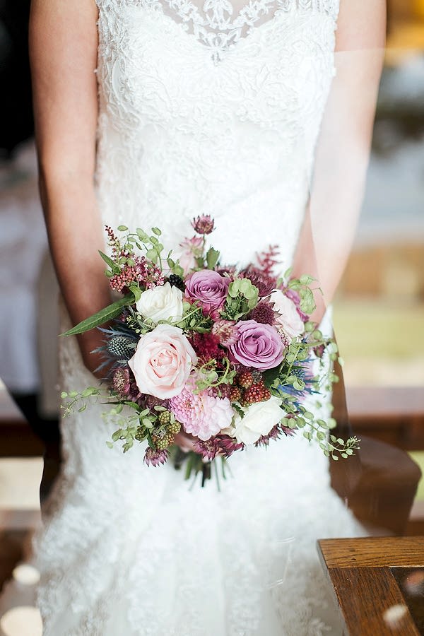 bride with flowers