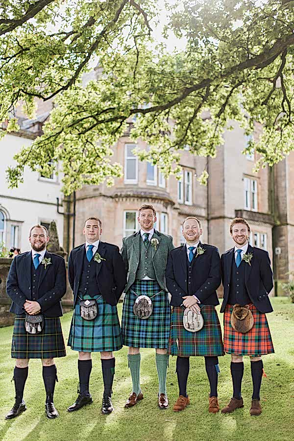 groom with groomsmen at cameron house hotel