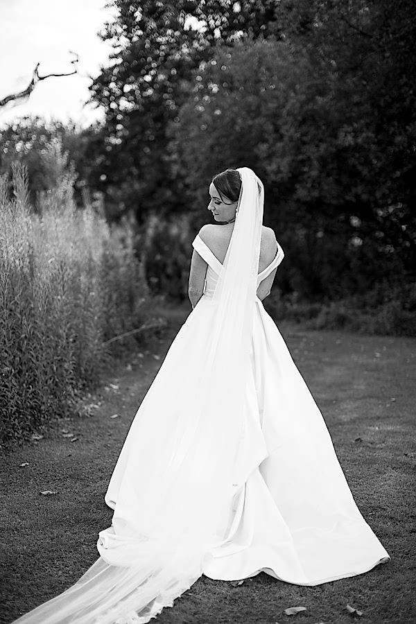 bride looking back at her dress
