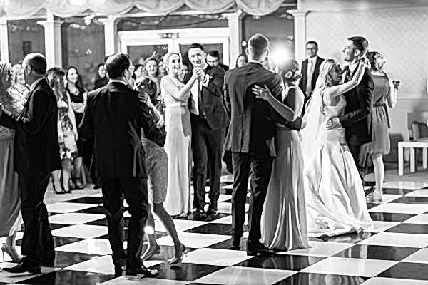 wedding guests on a dance floor mar hall glasgow