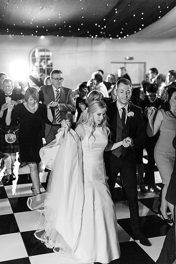 married couple at the evening reception dancing mar hall scotland