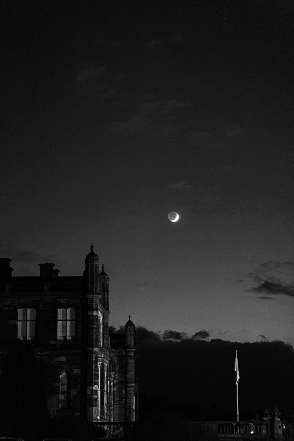 mar hall at night during the wedding scotland 