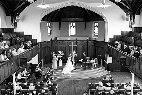 balcony shot during the wedding ceremony scotland 