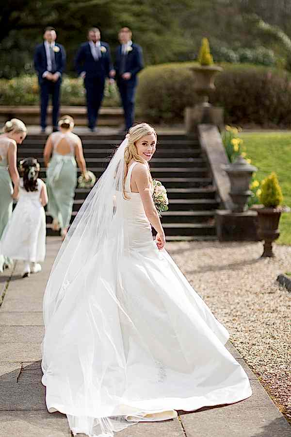 bride shot outside of wedding venue mar hall scotland