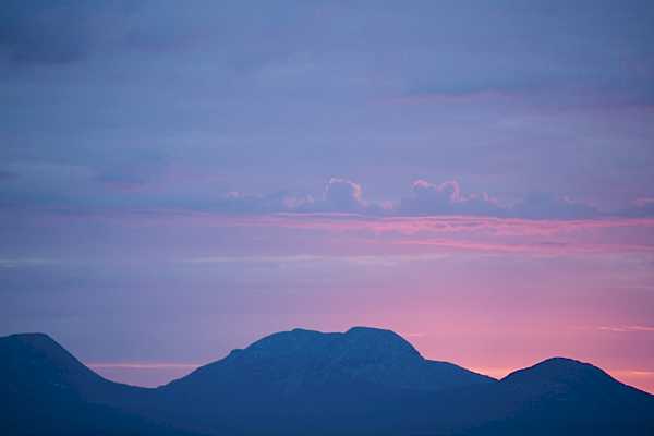 beautiful sunset over scottish hills
