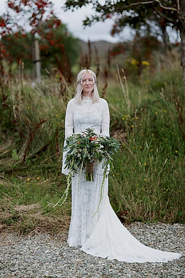 trandy bride at crear wedding venue scotland
