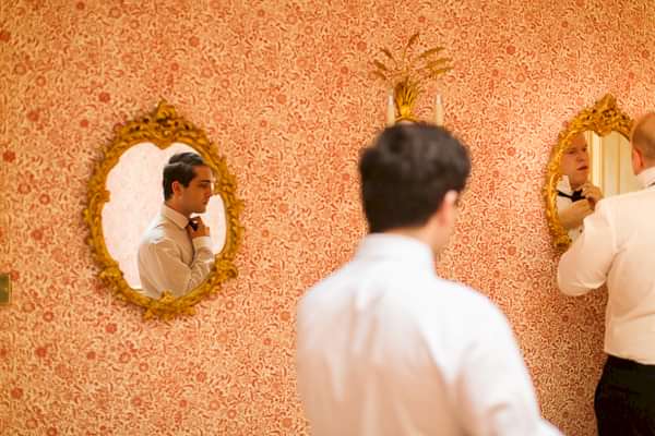 groom with best man getting ready 