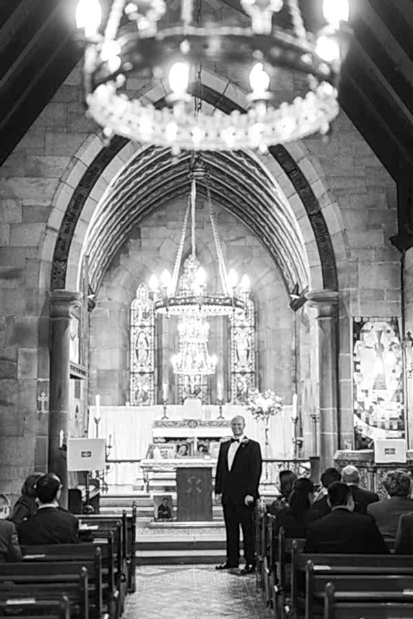 small country church in scotland wedding groom waiting at the altar