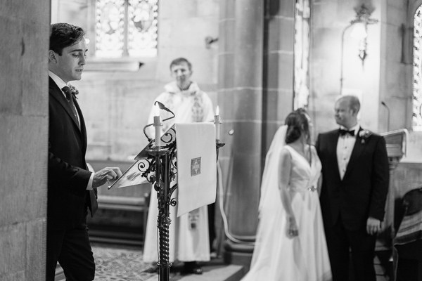 weddign readying at ceremony in a church scotland