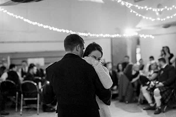 newlyweds embraced dancing