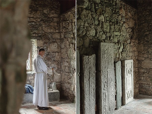 priest preparing for weddign ceremony at rodel